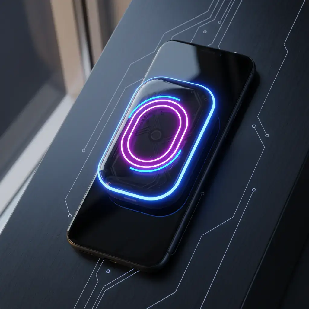Magnetic power bank attached to smartphone